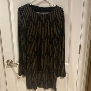 Black and gold studded party dress
